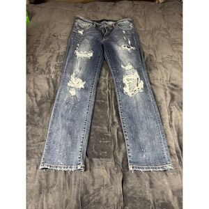 Judy Blue LA Women's Size 13/31 Boyfriend Fit Distressed‎ Ripped Denim Jeans